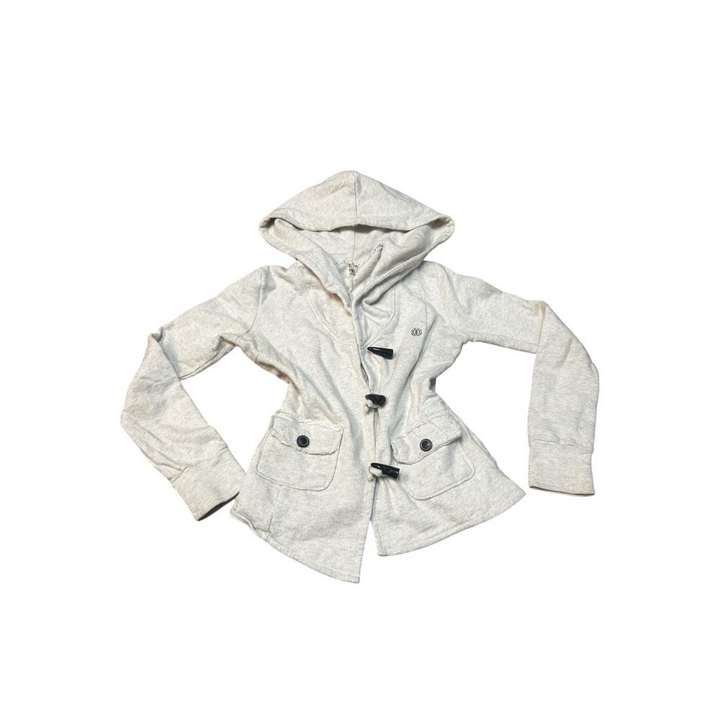 Element Hoodie Jacket Toggle Closure Duffle Coat‎ Heather Gray Size M